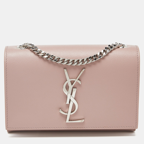Saint Laurent Pink Leather Small Monogram Kate Wallet on Chain - Picture 1 of 8